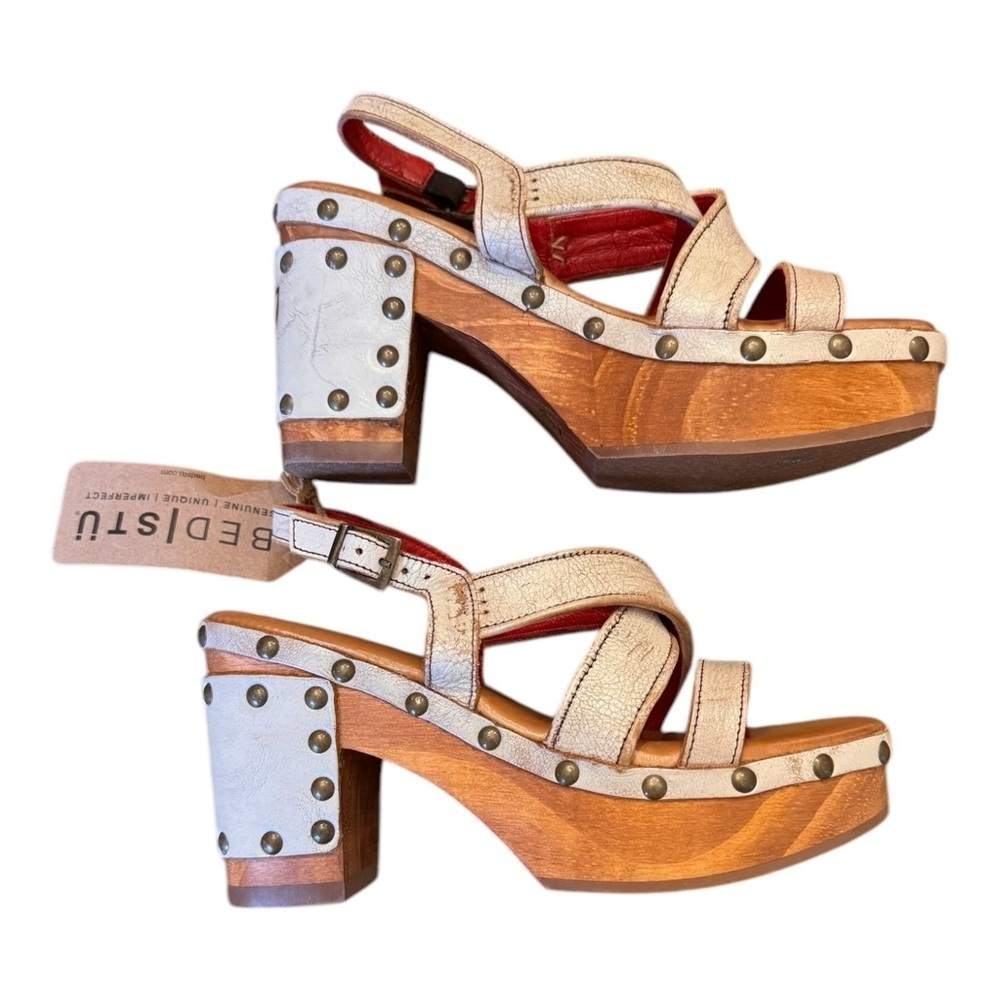 BED|STU Mediation Leather Platform Sandals in Nectar Lux NWT - Picture 4 of 10